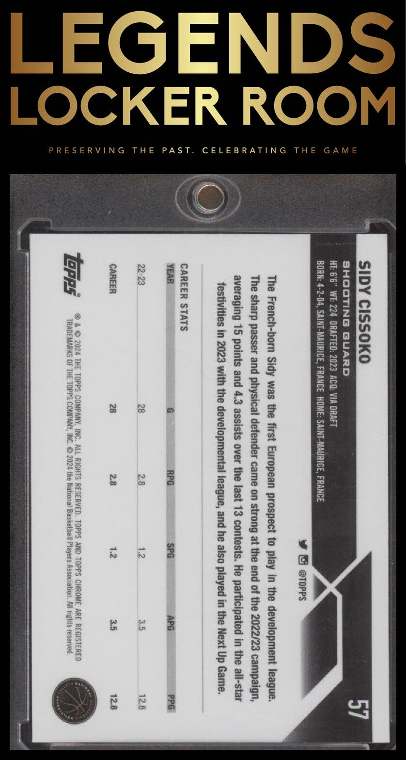 2023-24 Topps Chrome #57 Sidy Cissoko Green Wave Refractors #/65