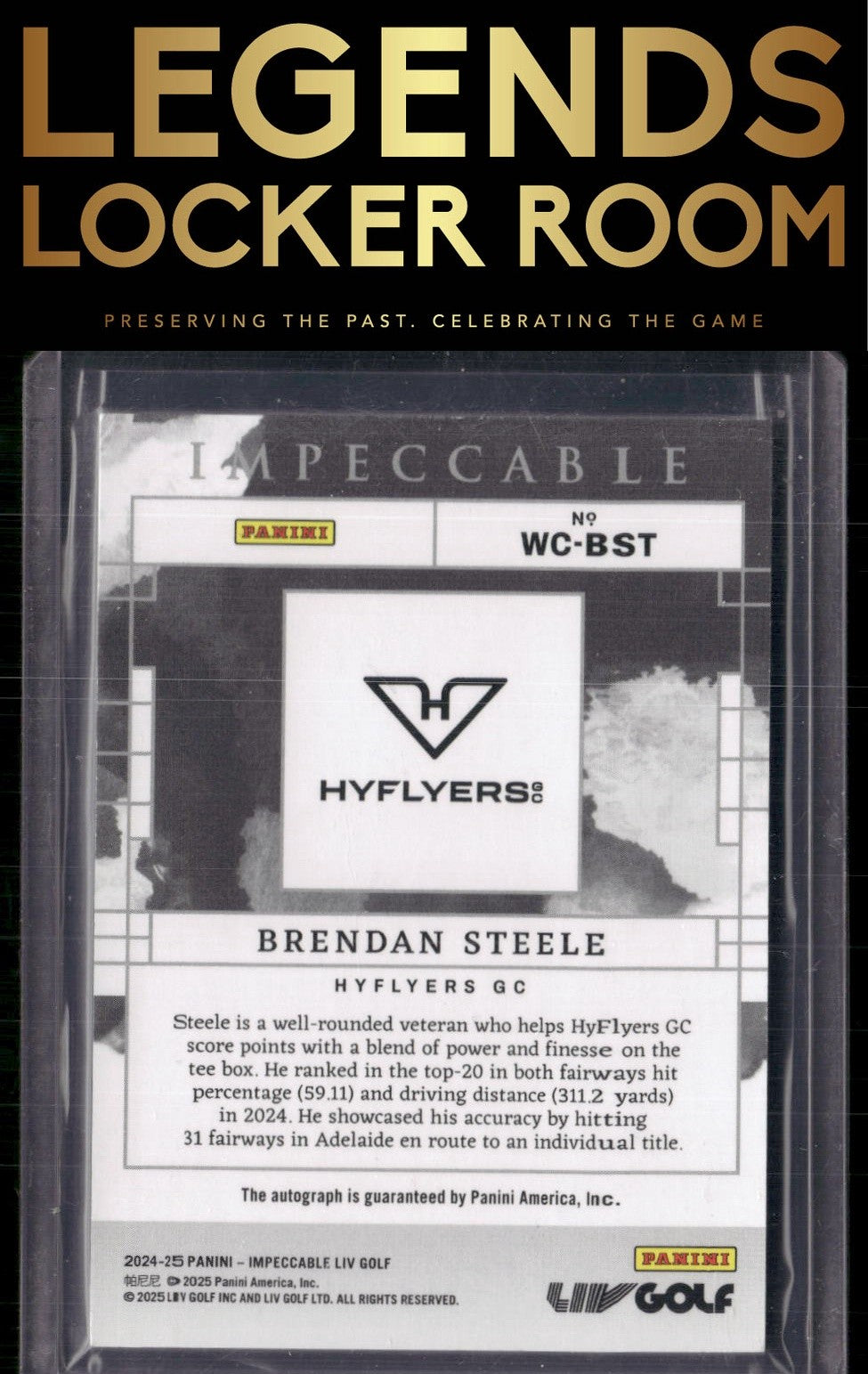 2024 Panini Impeccable LIV #WC-BST Brendan Steele Watercolor Signatures #/90