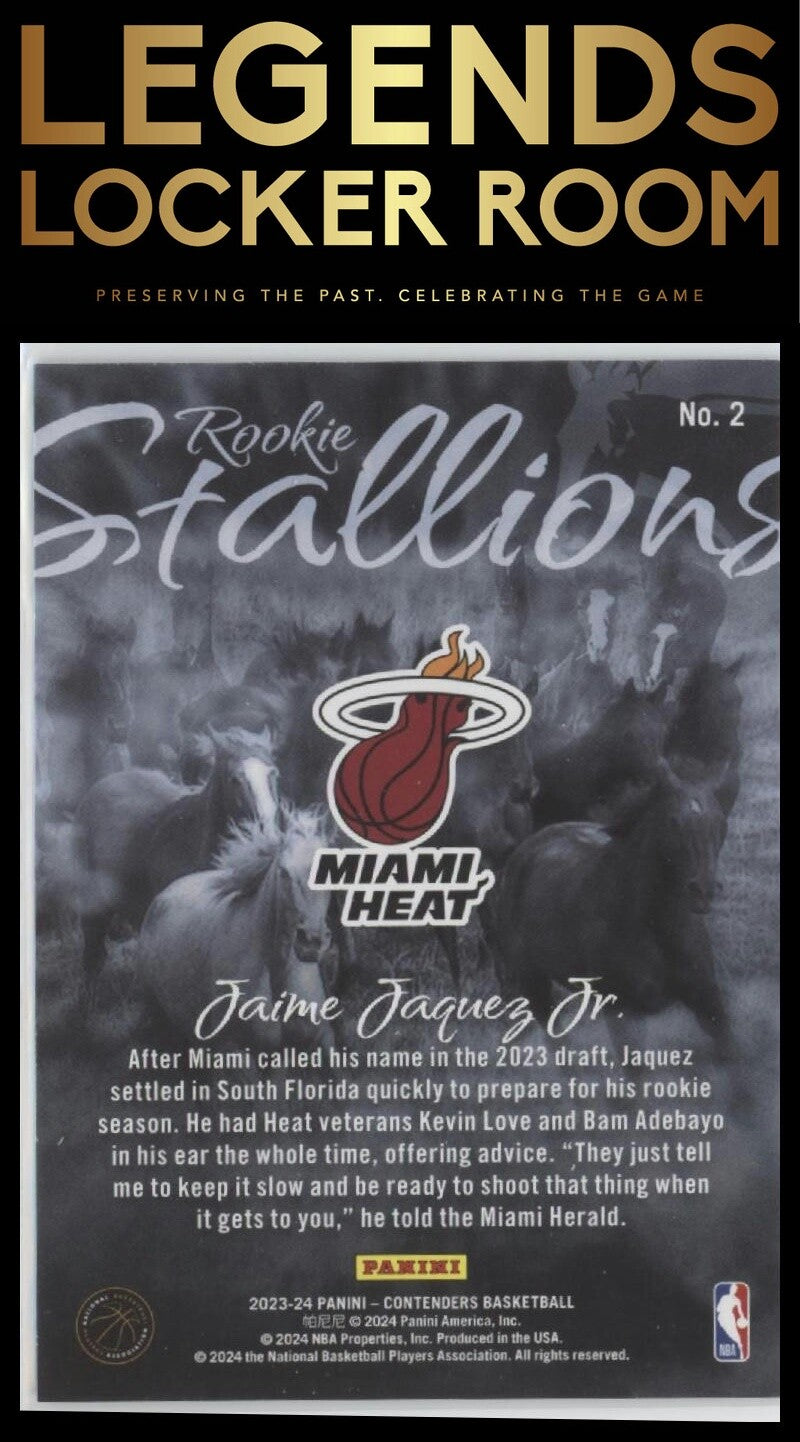2023-24 Panini Contenders #2 Jaime Jaquez Jr. Rookie Stallions