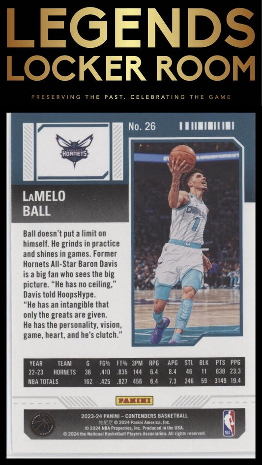 2023-24 Panini Contenders #26 LaMelo Ball Season Ticket Retail