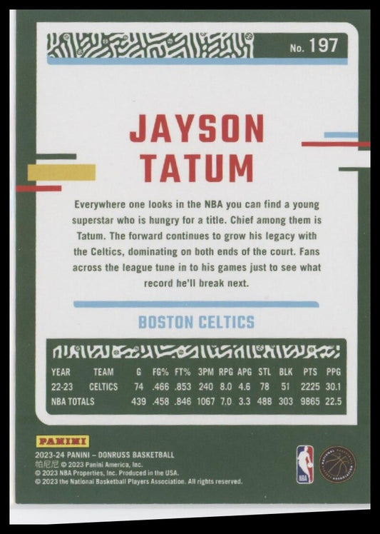 2023-24 Donruss #197 Jayson Tatum