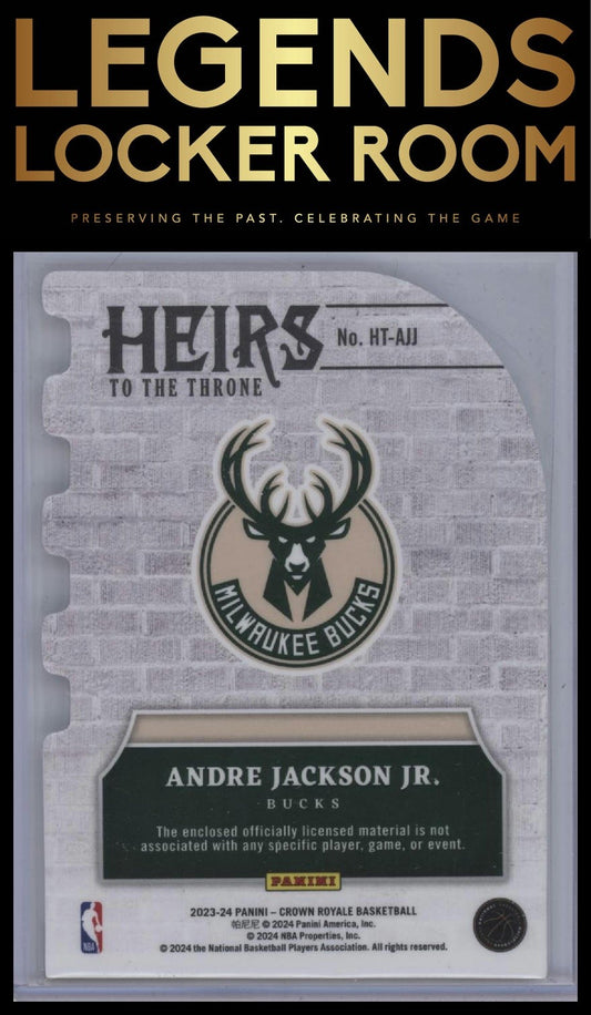 2023-24 Panini Crown Royale #HT-AJJ Andre Jackson Jr. Heirs to the Throne