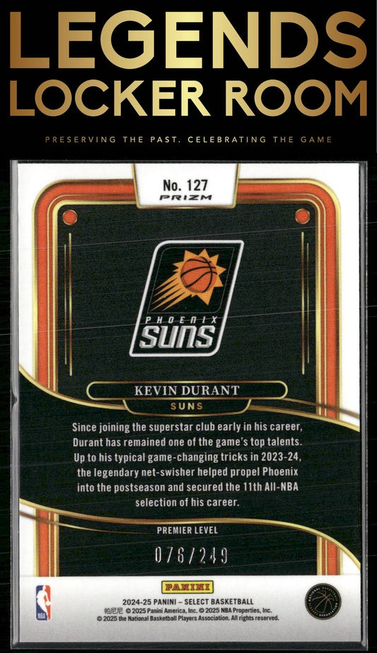 2024-25 Panini Select #127 Kevin Durant Red Scope Prizm #/249