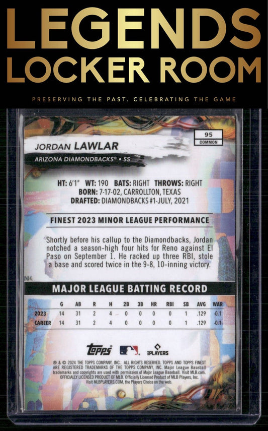 2024 Finest #95 Jordan Lawlar
