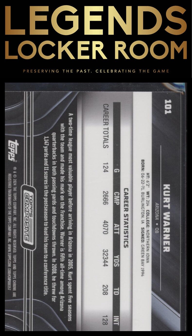 2023 Topps Chrome Black #101 Kurt Warner