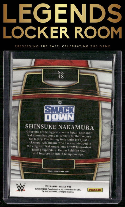 2022 Panini Select WWE #48 Shinsuke Nakamura Red and Blue Prizms
