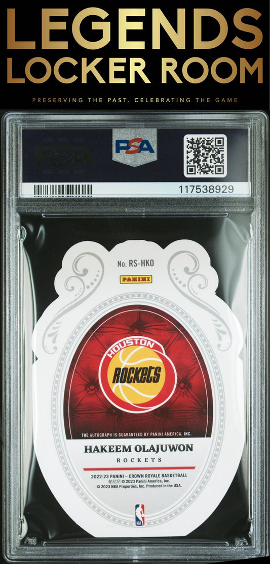 2022 Panini Crown Royale Royal Signatures Hakeem Olajuwon Fotl /17 PSA 10