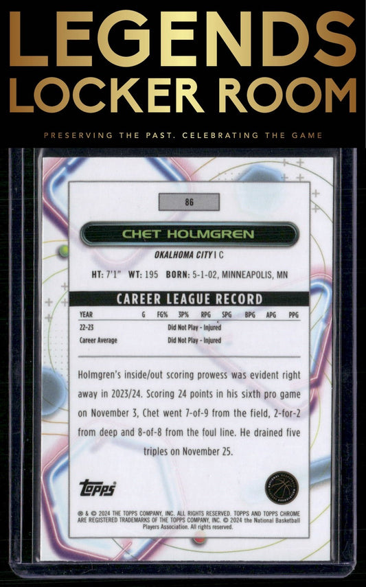 2023-24 Topps Chrome Cosmic #86 Chet Holmgren