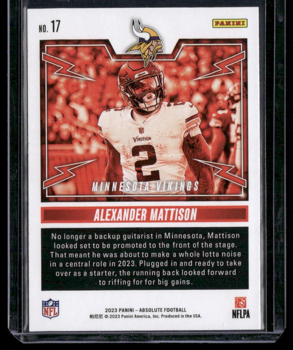 2023 Panini Absolute #17 Alexander Mattison Rock Out