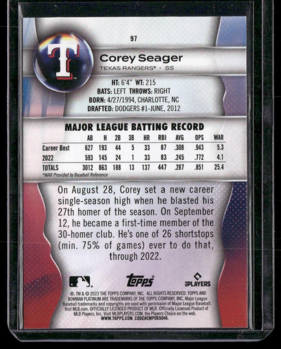 2023 Bowman Platinum #97 Corey Seager