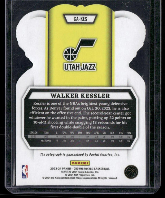 2023-24 Panini Crown Royale #CA-KES Walker Kessler Crown Autographs Blue #/75