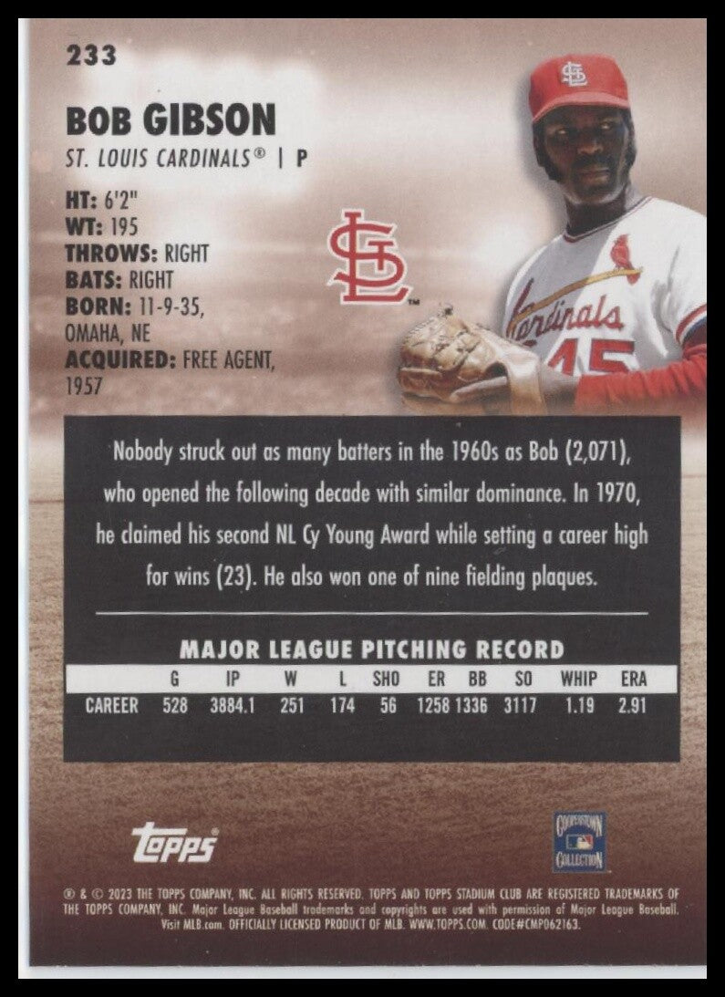 2023 Stadium Club #233 Bob Gibson