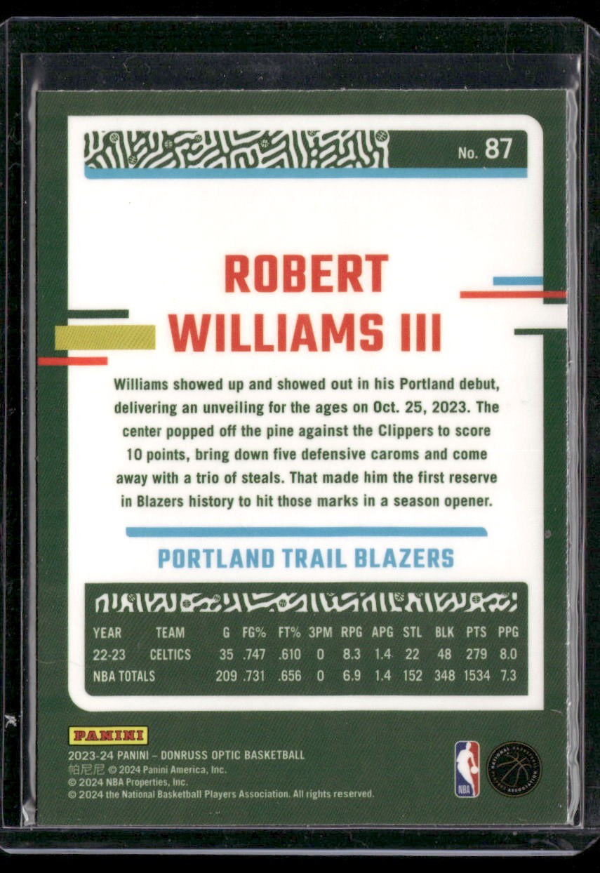 2023-24 Donruss Optic #87 Robert Williams III