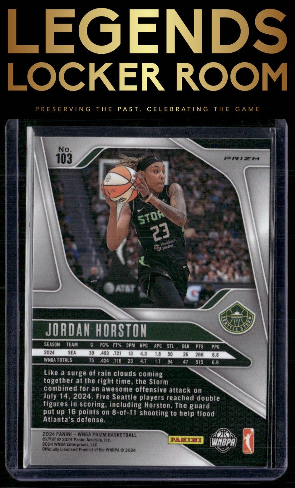 2024 Panini Prizm WNBA #103 Jordan Horston Silver Prizms