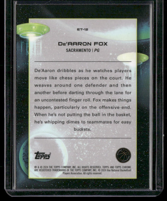 2023-24 Topps Chrome Cosmic #ET-12 De'Aaron Fox Extraterrestrial Talent