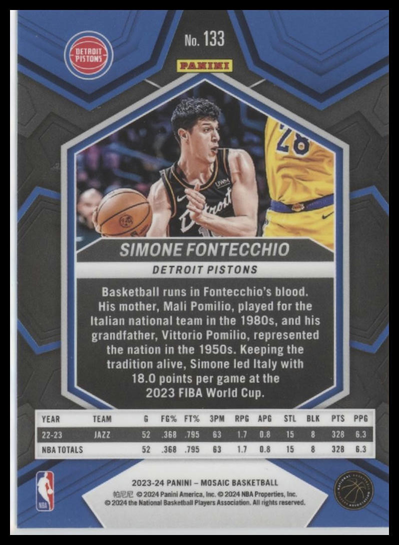 2023-24 Panini Mosaic #133 Simone Fontecchio