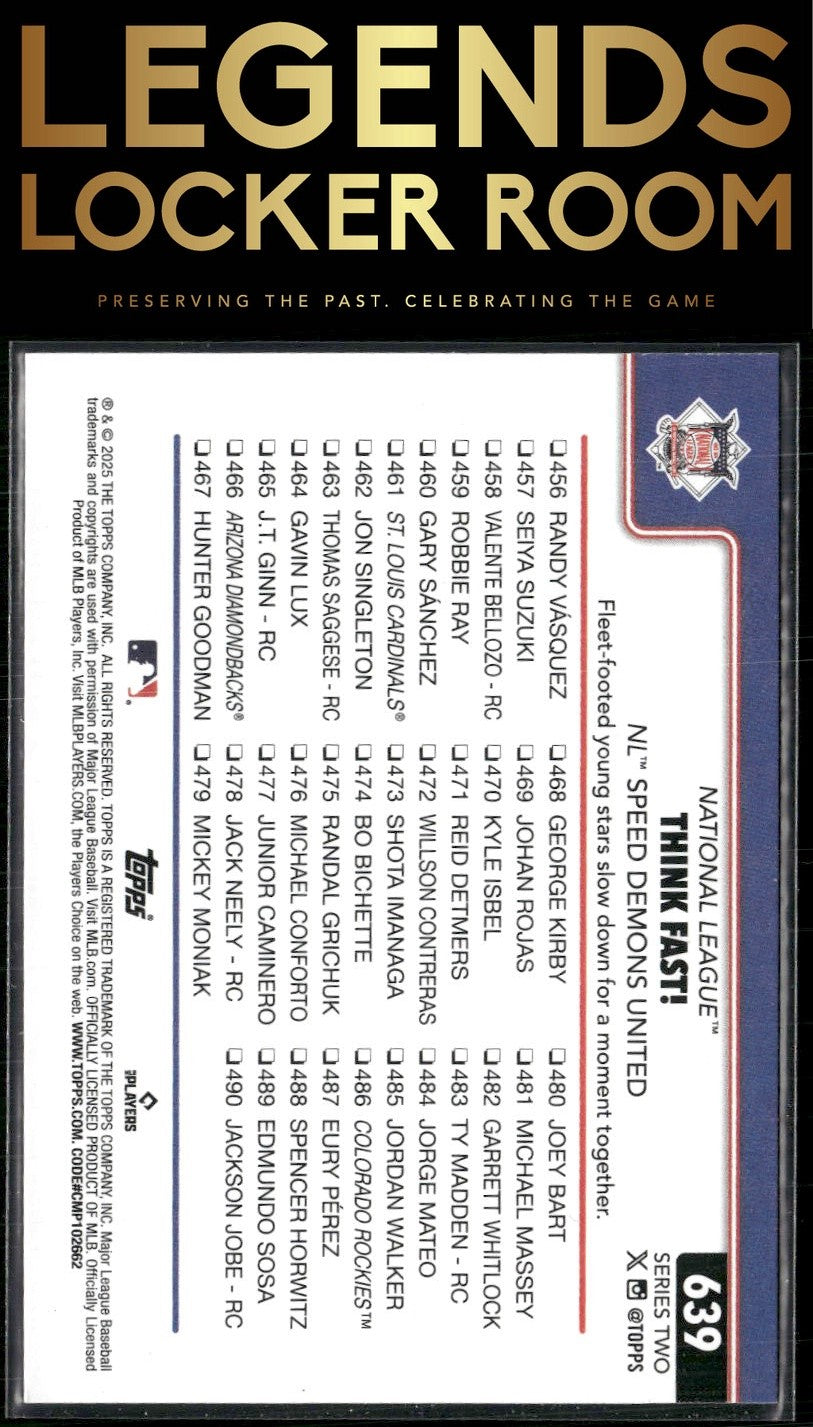 2025 Topps #639 Think Fast! NL Speed Demons United Rainbow Foil
