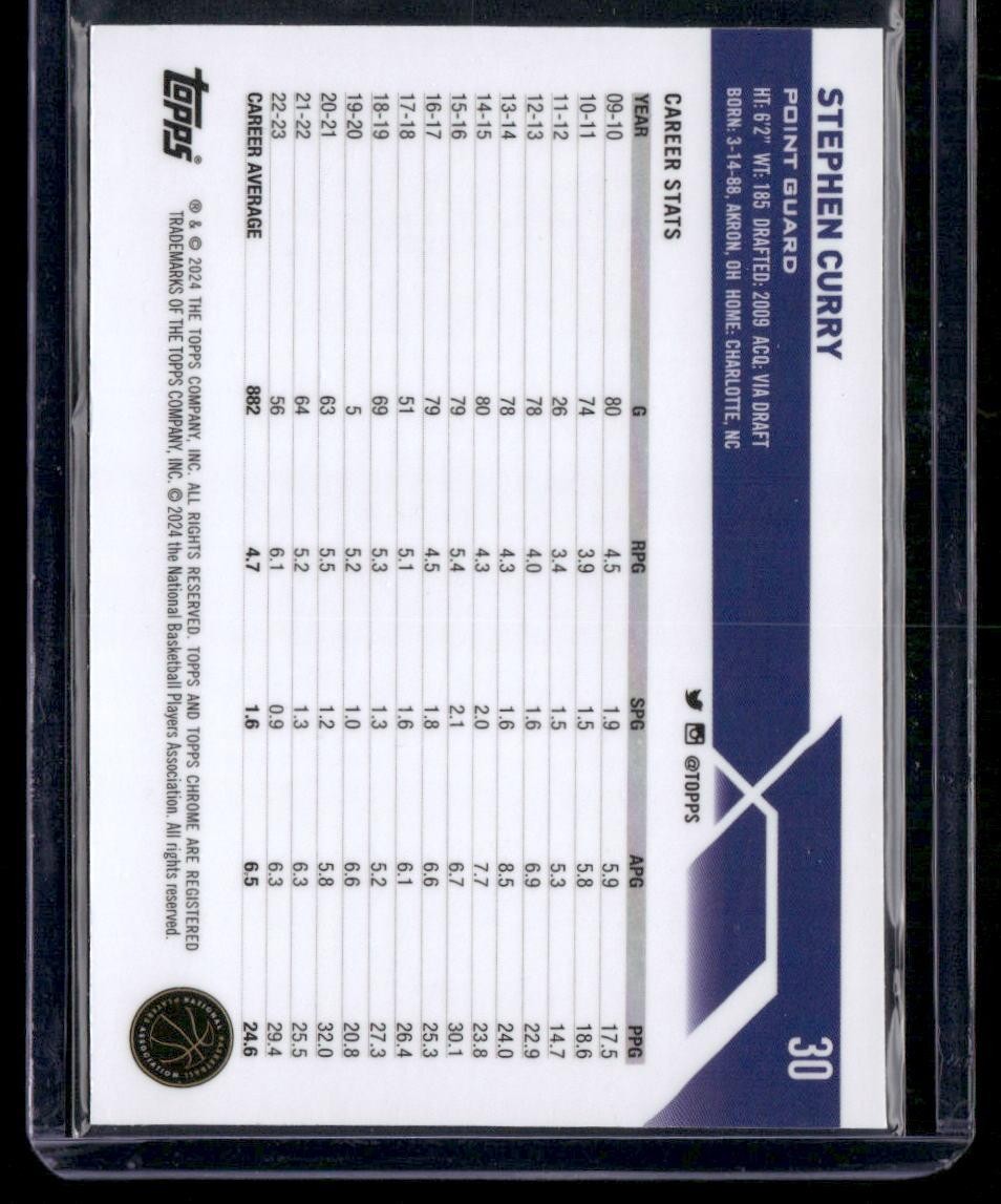2023-24 Topps Chrome #30 Stephen Curry