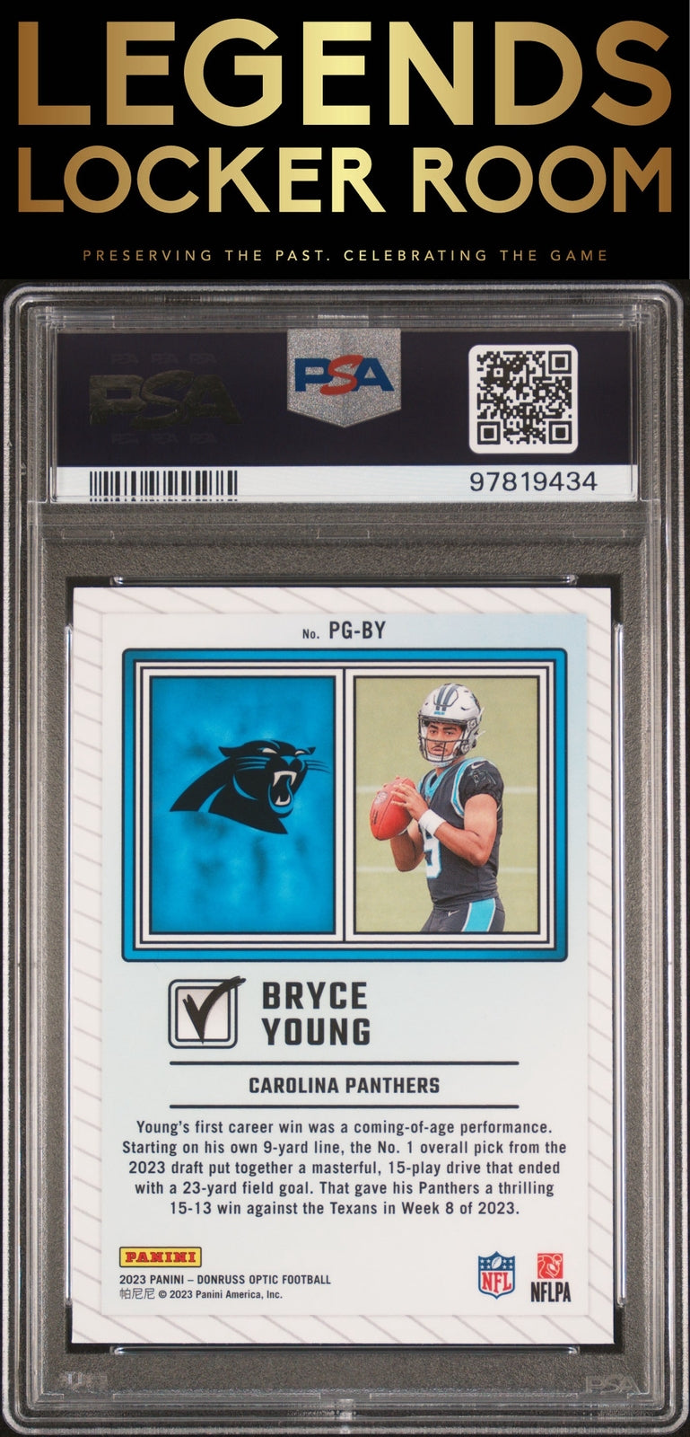 2023 Panini Donruss Optic Passing Grade #PGBY Bryce Young PSA 9