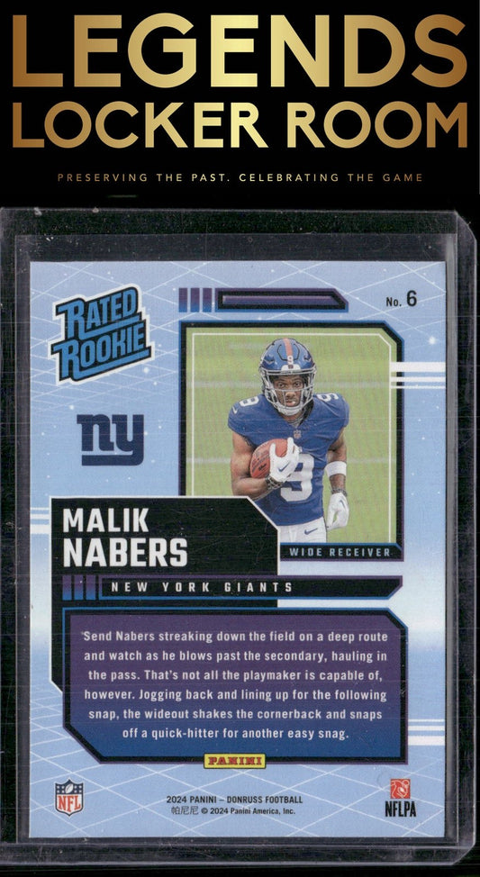 2024 Donruss #6 Malik Nabers Rated Rookies Retro