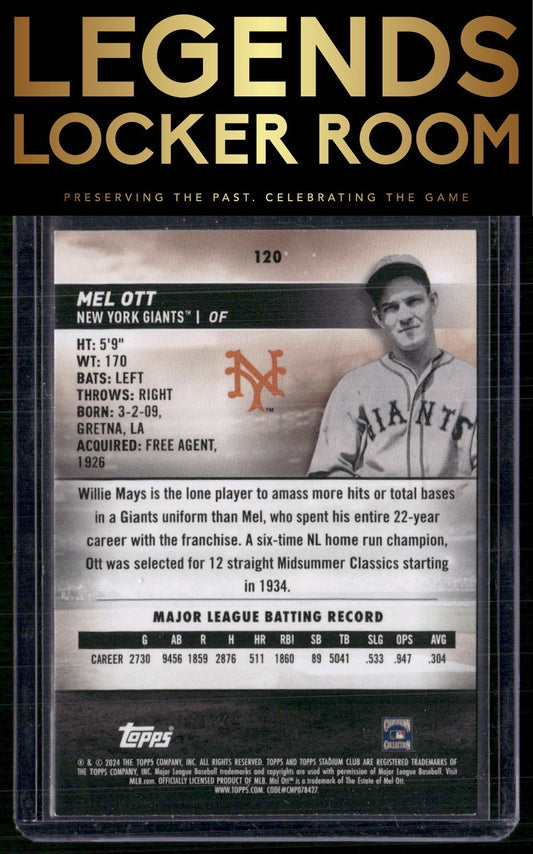 2024 Stadium Club #120 Mel Ott