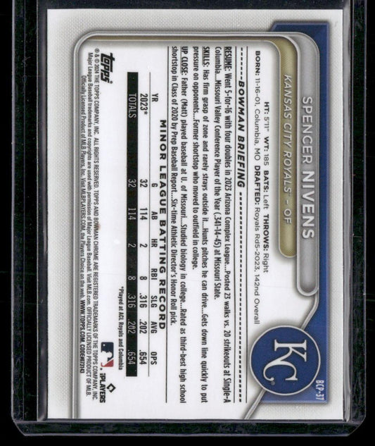 2024 Bowman Sapphire Edition #BCP-37 Spencer Nivens