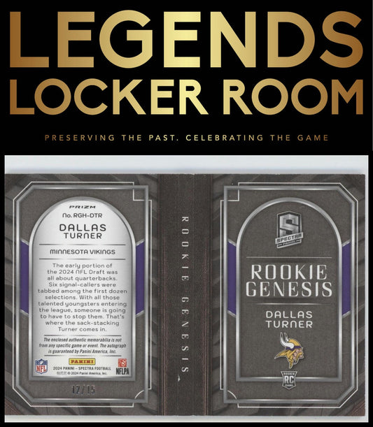 2024 panini spectra Dallas Turner Rookie Genesis Booklet Meta /15