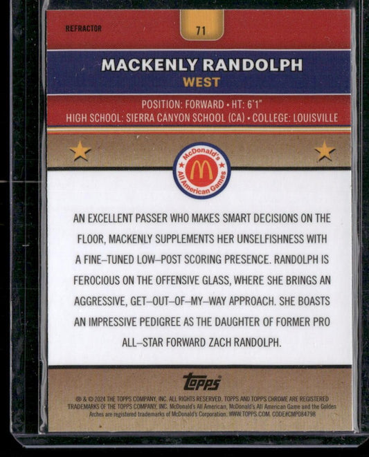 2024 Topps Chrome McDonald's All-American Mackenly Randolph Refractor
