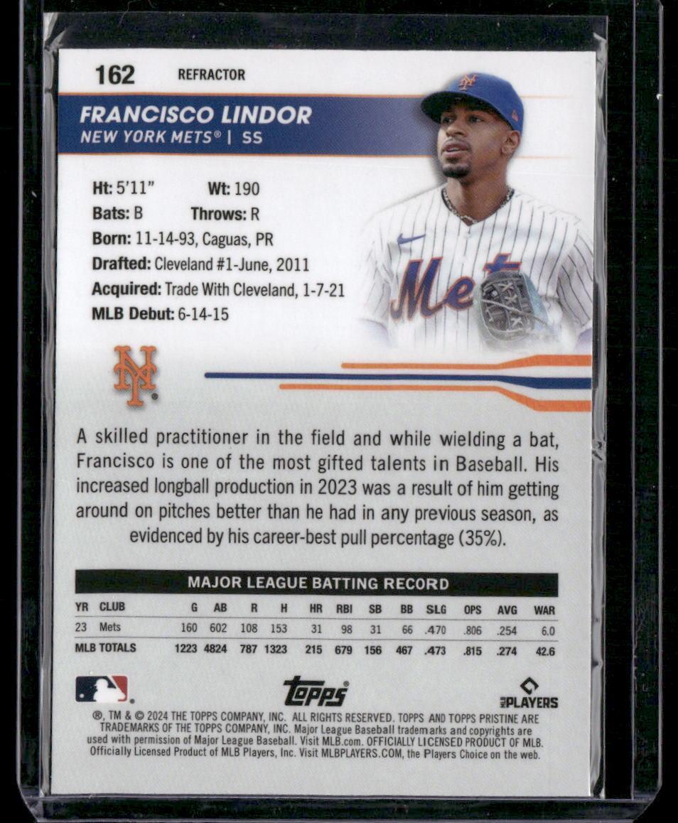 2024 Topps Pristine #162 Francisco Lindor Pristine Refractors