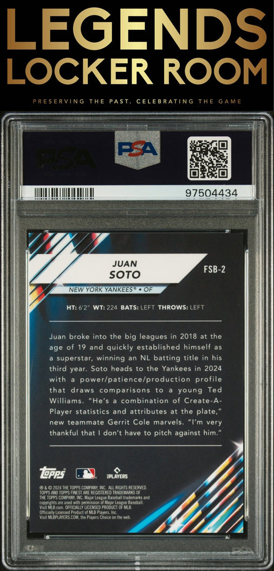 2024 Topps Finest Future So Bright Juan Soto Blue Ref PSA 9