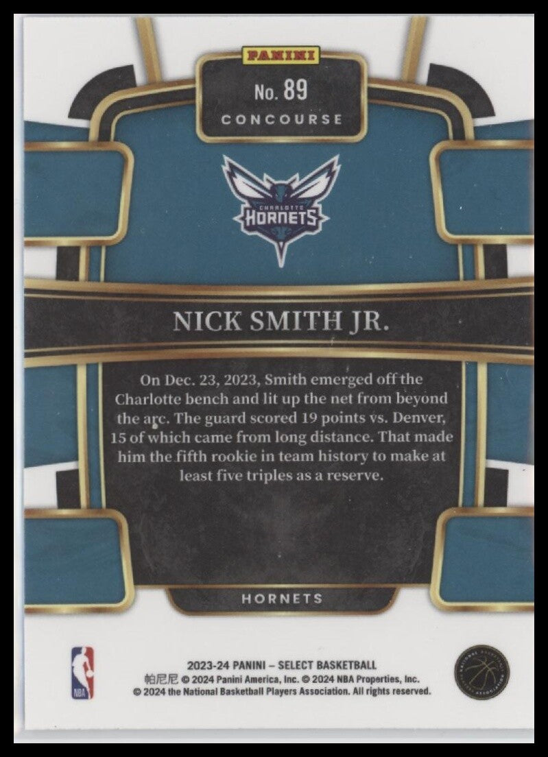 2023-24 Panini Select #89 Nick Smith Jr. Blue (Retail Base)