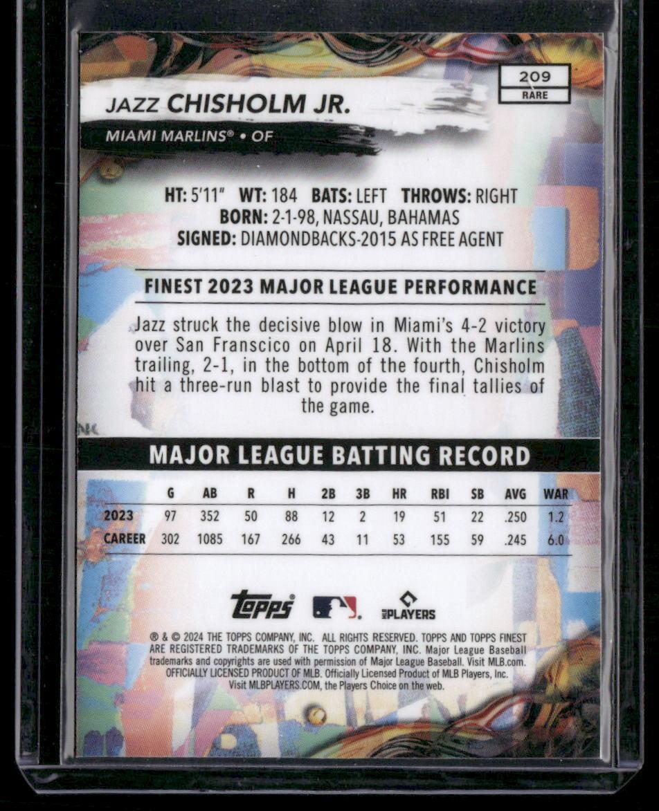 2024 Finest #209 Jazz Chisholm Jr. Checkerboard Refractors