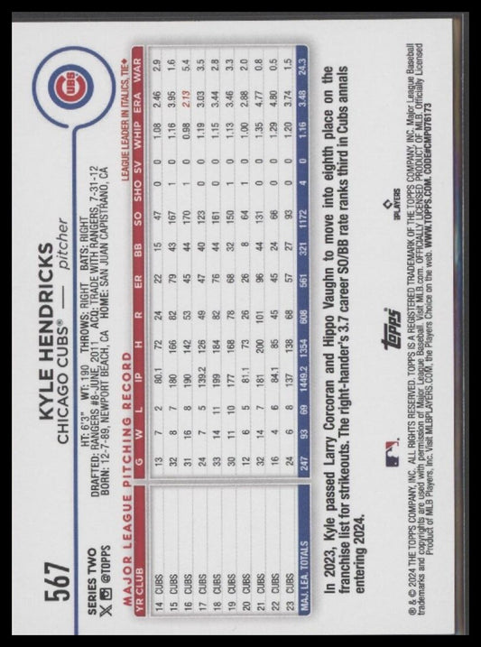 2024 Topps #567 Kyle Hendricks