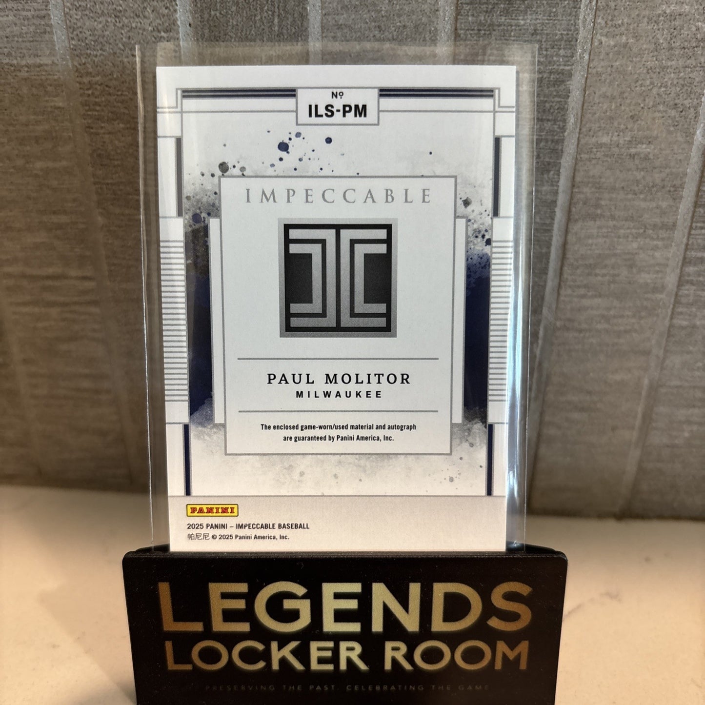 2025 Panini Impeccable Paul Molitor Impeccable Lumber Signatures /99