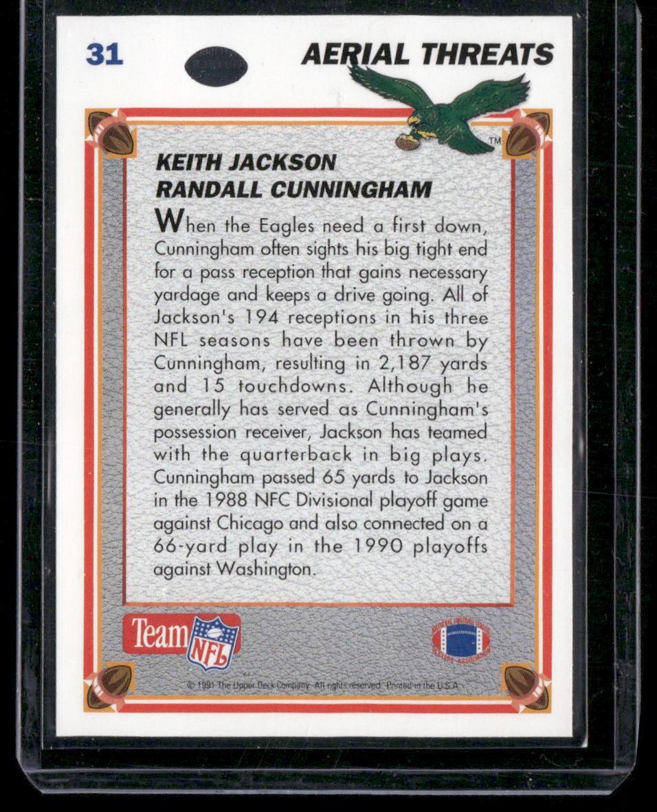 1991 Upper Deck #31c Randall Cunningham / Keith Jackson