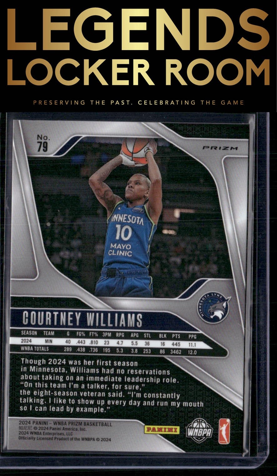 2024 Panini Prizm WNBA #79 Courtney Williams Silver Prizms