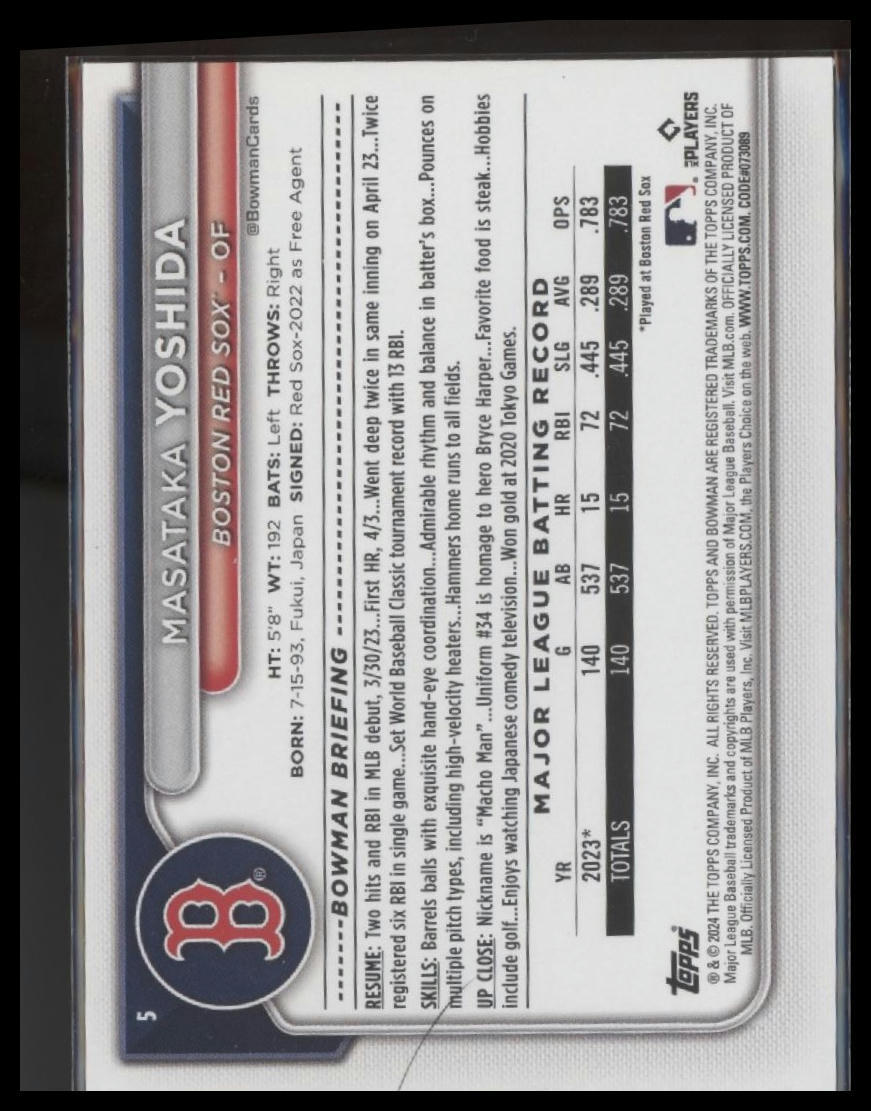 2024 Bowman #5 Masataka Yoshida
