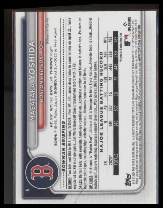 2024 Bowman #5 Masataka Yoshida