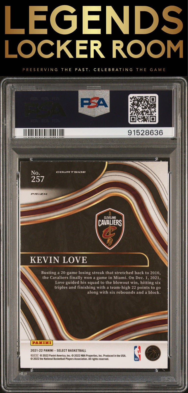 2021 Panini Select #257 Kevin Love Blue Shimmer PSA 9