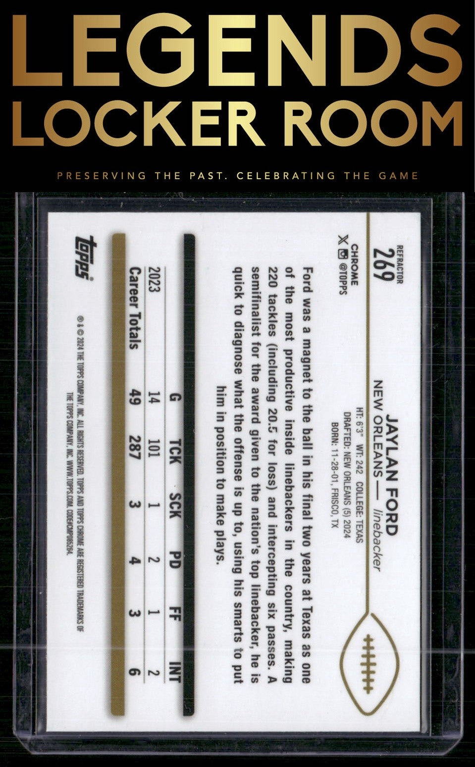 2024 Topps Chrome #269 Jaylan Ford Refractor