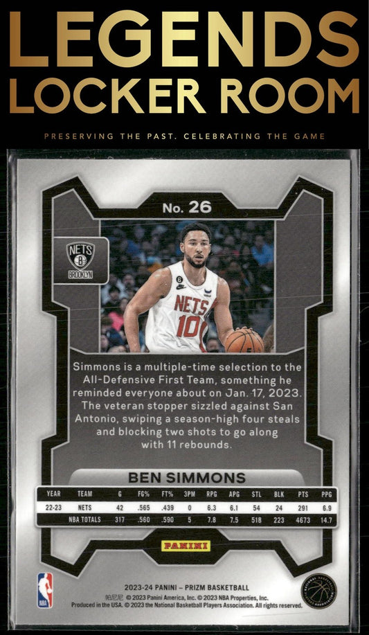2023-24 Panini Prizm #26 Ben Simmons