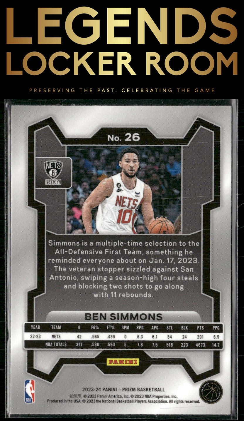 2023-24 Panini Prizm #26 Ben Simmons