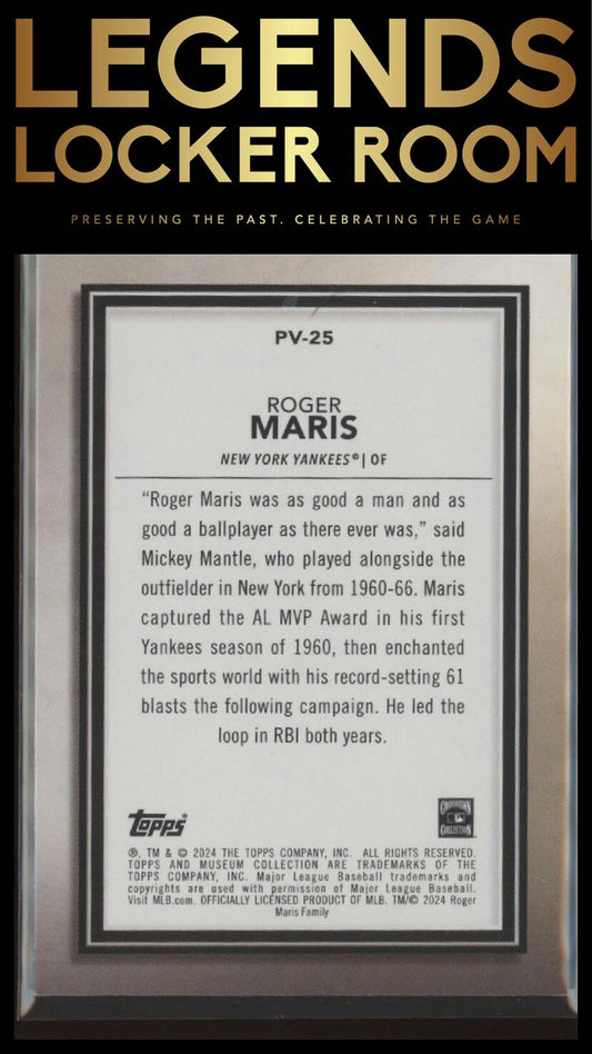 2024 Topps Museum Collection #PV-25 Roger Maris Private Viewing