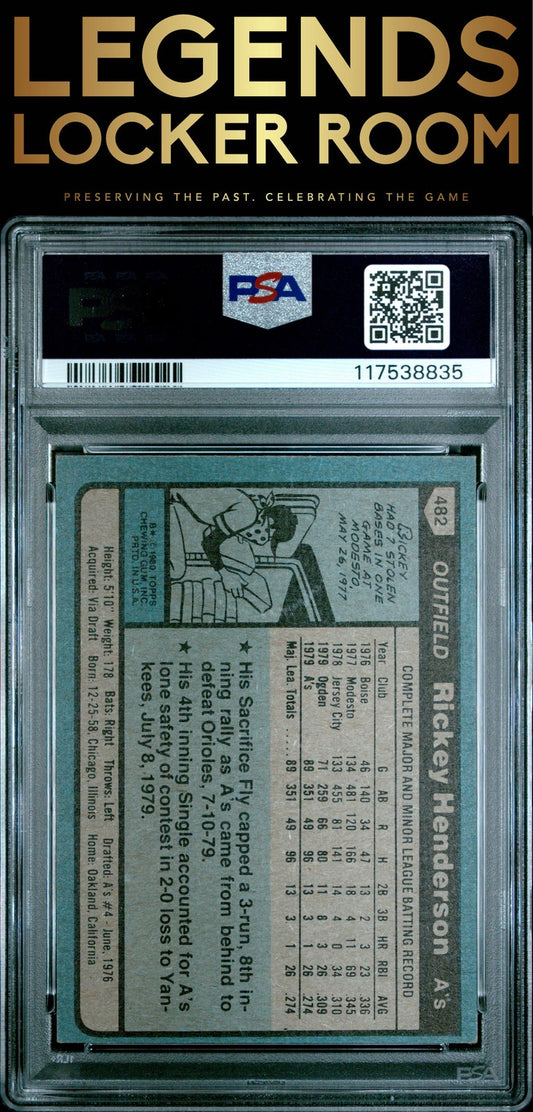 1980 Topps #482 Rickey Henderson PSA 5