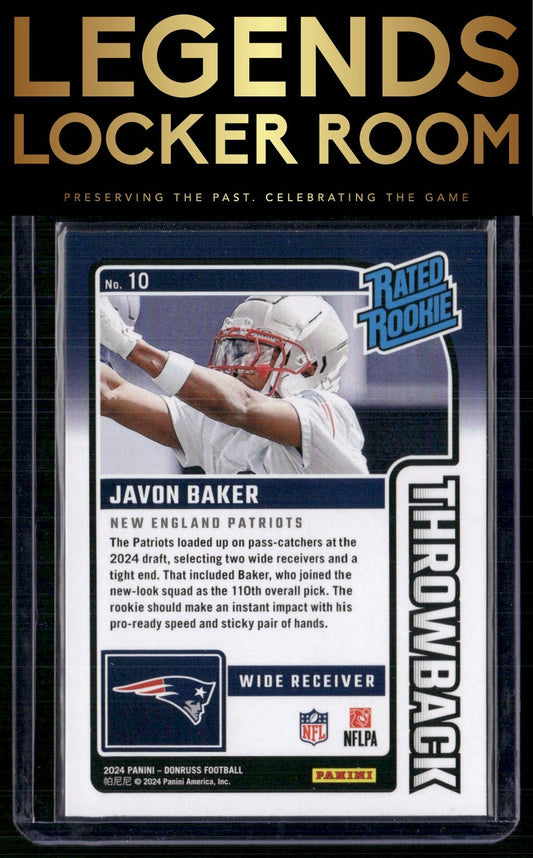 2024 Donruss #10 Javon Baker Rated Rookies Throwback