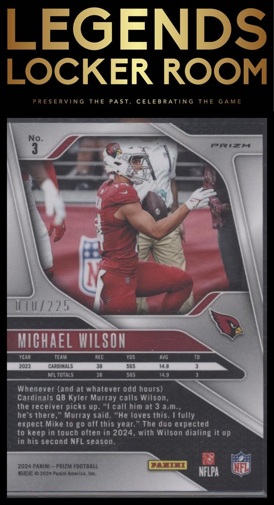 2024 Panini Prizm #3 Michael Wilson Purple Ice #/225