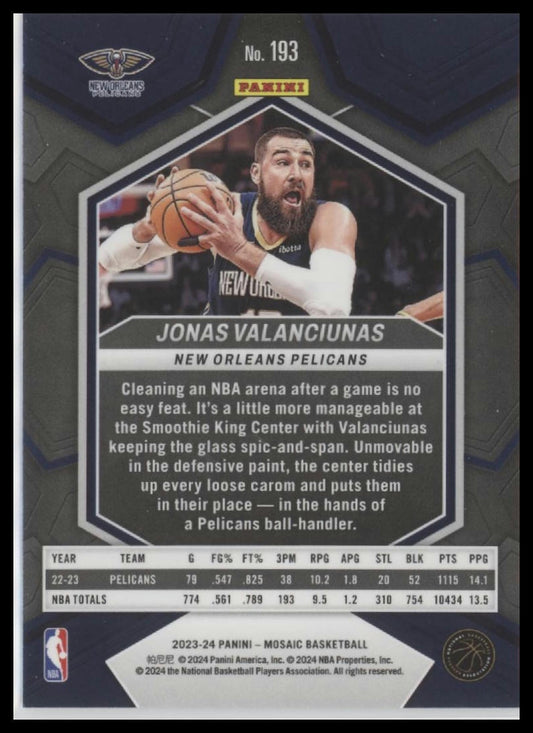 2023-24 Panini Mosaic #193 Jonas Valanciunas