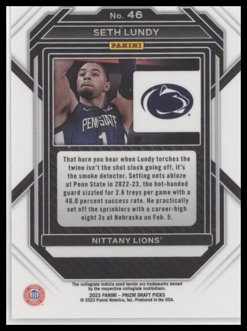 2023 Panini Prizm Draft Picks #46 Seth Lundy