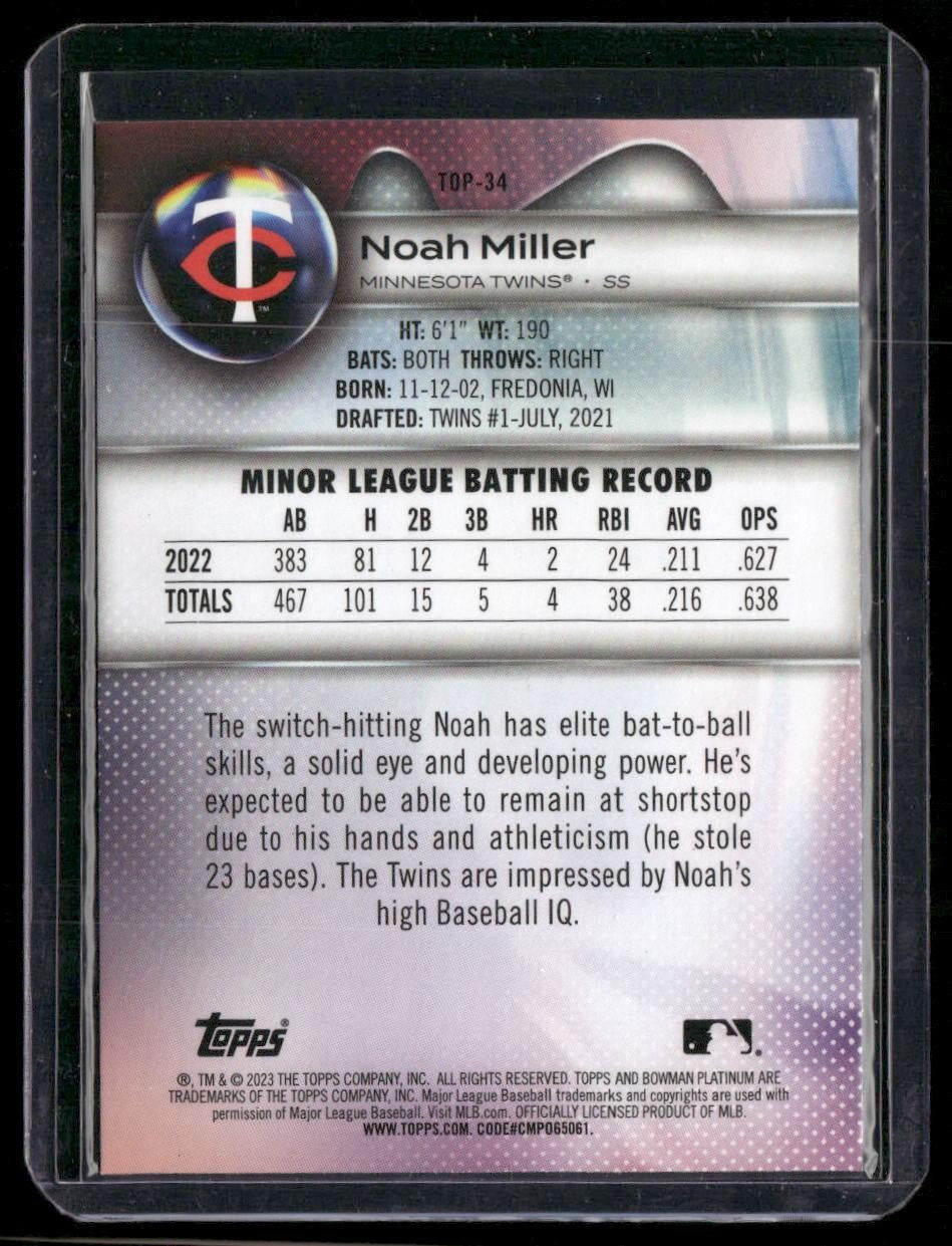 2023 Bowman Platinum #TOP-34 Noah Miller Top Prospects