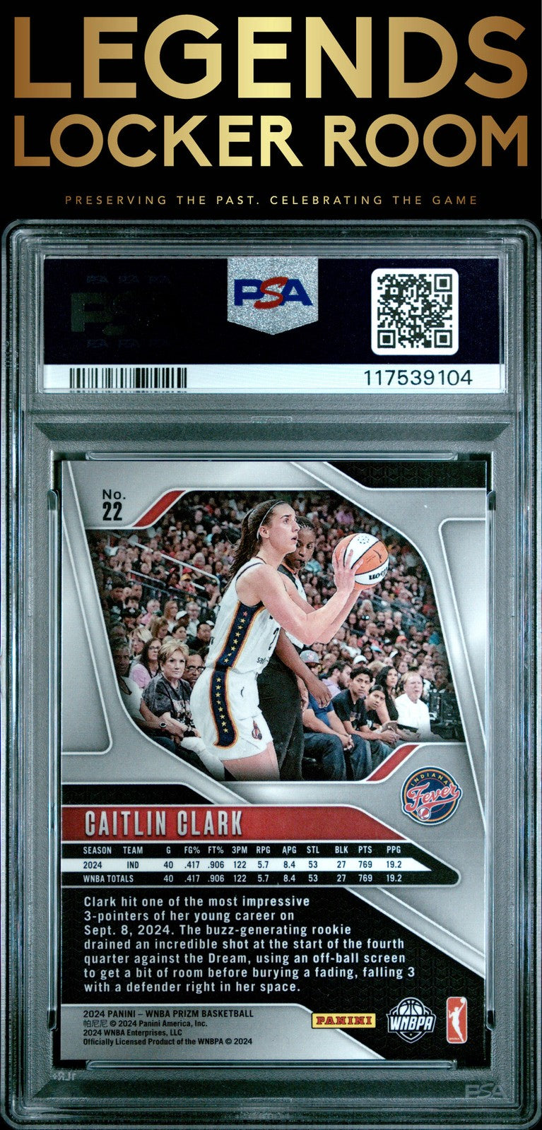 2024 Panini Prizm Wnba #22 Caitlin Clark PSA 8